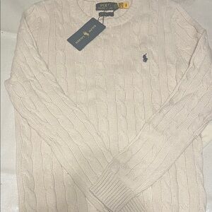 Polo by Ralph Lauren womens Off-White Cable Knit Sweater